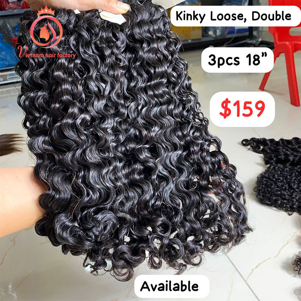 3pcs 18" Kinky Loose Curly Double drawn